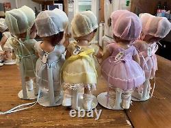 Set of 5 vintage Madame Alexander DIONNE QUINTS 7 dolls & pins complete 1934