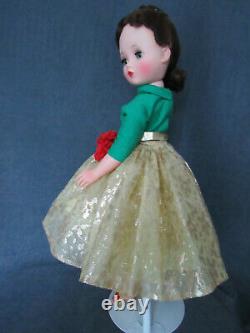 Stunning Madame Alexander Cissy Doll Brunette-rare Gold Skirt, Jersey Top 1959