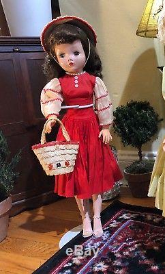 TLC Vintage 50s Madame Alexander Cissy doll in rare red Rhumba dress