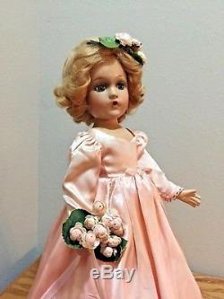 VINTAGE 1940 Madame Alexander Wendy Face Composition Bridesmaid Doll 18