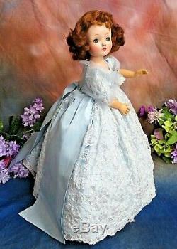 VINTAGE 1950 Madame Alexander CISSY DOLL red hair 20 in TAGGED blue lace DRESS