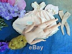 VINTAGE 1950s MADAME ALEXANDER CISSETTE DOLL blonde TAGGED DRESS pink nightgown