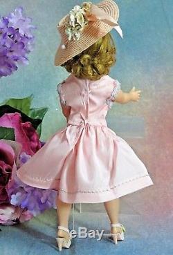 VINTAGE 1950s Madame Alexander CISSETTE DOLL pink TAFFETA dress hat HIGH COLOR