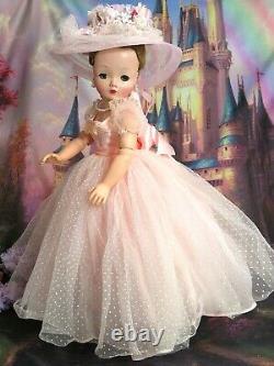 VINTAGE 1950s Madame Alexander CISSY DOLL 20 tagged PINK tulle DRESS shoes HAT