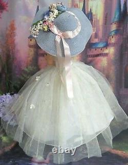 VINTAGE 1950s Madame Alexander CISSY DOLL brunette TAGGED Garden Party DRESS hat