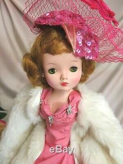 VINTAGE 1950s Madame Alexander CISSY DOLL red head 20 hard plastic TAGGED DRESS