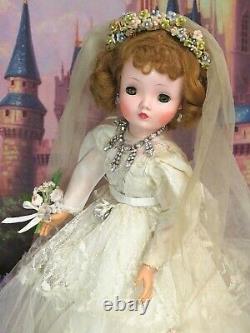 VINTAGE 1956 Madame Alexander CISSY DOLL tagged DRESS veil BRIDE set Redhead
