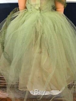 VINTAGE Madame Alexander Cissy doll with rare green tulle gown
