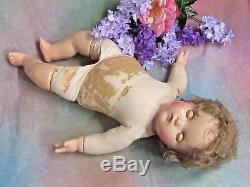 VINTAGE antique 1940 MADAME ALEXANDER Baby McGuffy DOLL composition OLD dress 24