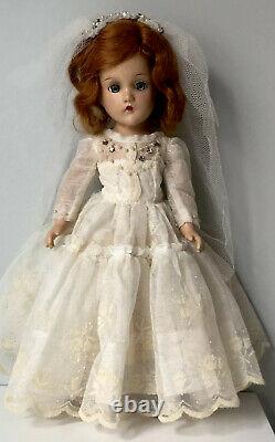 Vintage 1930 1940s Madame Alexander Composition Wendy Ann 14 Bride Doll