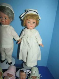 Vintage 1934 Madame Alexander Dionne Quintuplets 8 Dolls, Dr DaFoe & Nurse Doll