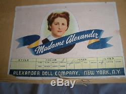 Vintage 1950's MADAME ALEXANDER LITTLE GENIUS DOLL 20 Tagged Organdy Dress