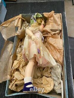 Vintage 1950's Madame Alexander 18 CISSY faced VIOLET doll used box RARE