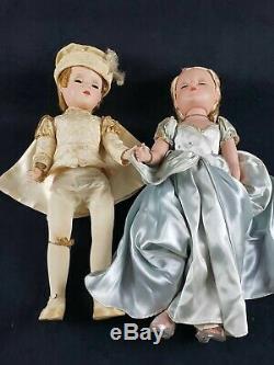 Vintage 1950s Madame Alexander Prince Charming and Cinderella Dolls