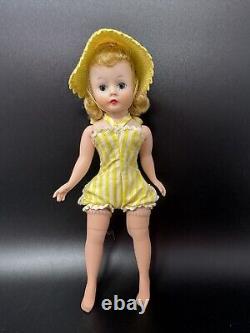 Vintage 1958 Madame Alexander Cissette #805 Yellow Cabana Outfit Hat 9 IN Doll