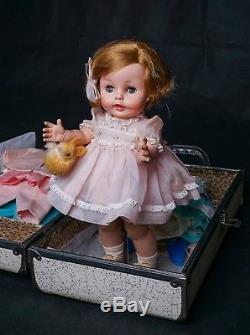 Vintage 1961 Madame Alexander 14 Caroline Doll with Case & Tagged Clothes