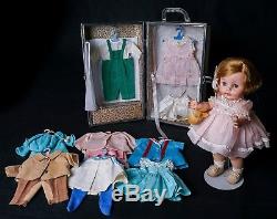 Vintage 1961 Madame Alexander 14 Caroline Doll with Case & Tagged Clothes