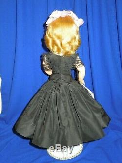 Vintage 50's Madame Alexander 20 Cissy doll in black silk taffeta cocktail