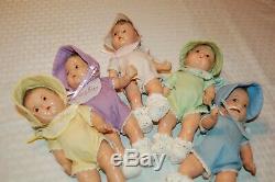 Vintage 7.5 Madame Alexander Dionne Quintuplets High chair tagged rompers hats