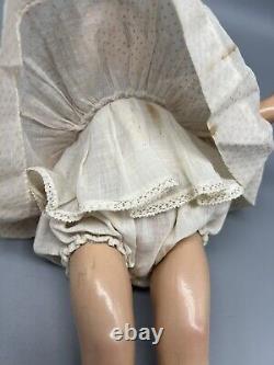 Vintage Composition 14 IN Doll Tagged Madame Alexander Dress 1930's Doll