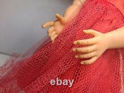 Vintage Madame Alexander 16 ELISE Burnette Red Dress No Broken Joints