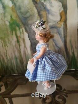 Vintage Madame Alexander 1950's Cissette Doll in Blue & White Gingham Dress