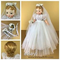Vintage Madame Alexander 1959 Cissy Bride Doll in Pleated Tulle Gown