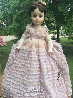 Vintage Madame Alexander 1963-64 Elise Doll In Pink Formal with Shoes Ruffles Lace