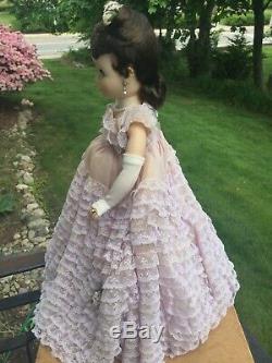 Vintage Madame Alexander 1963-64 Elise Doll In Pink Formal with Shoes Ruffles Lace