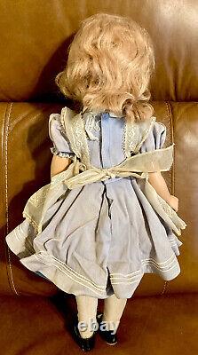 Vintage Madame Alexander 21 Alice In Wonderland Composition Doll Tagged Outfit