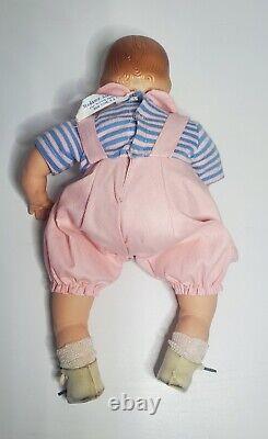 Vintage Madame Alexander Boy Baby Doll Butch Blue Pink Striped Molded Hair