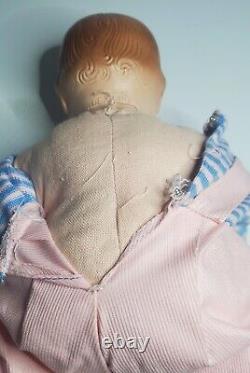 Vintage Madame Alexander Boy Baby Doll Butch Blue Pink Striped Molded Hair