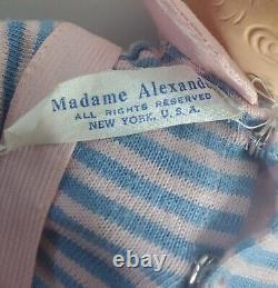 Vintage Madame Alexander Boy Baby Doll Butch Blue Pink Striped Molded Hair