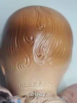 Vintage Madame Alexander Boy Baby Doll Butch Blue Pink Striped Molded Hair