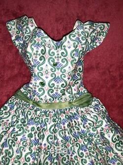 Vintage Madame Alexander CISSY Doll Rare Street Dress green