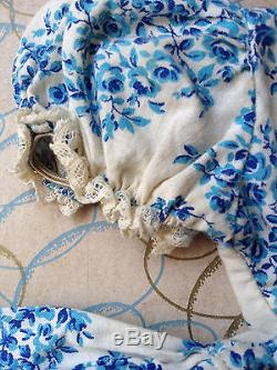 Vintage Madame Alexander Cissy Blue And White Floral Dress And Underskirt RARE