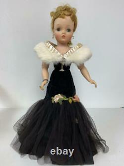 Vintage Madame Alexander Cissy Doll In Black Velvet, Net Gown, Jewelry, Shoes