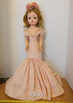 Vintage Madame Alexander Cissy Doll Tagged Pink Gown with Shoes & hat 1950's 20
