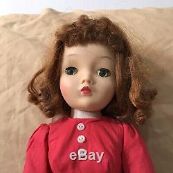 Vintage Madame Alexander Ginger Green Eyes Cissy In Tagged Red Dress
