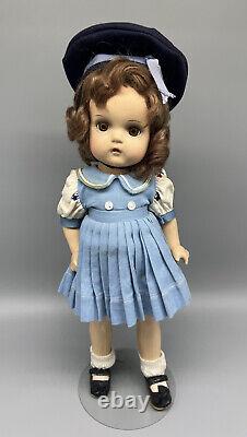 Vintage Madame Alexander Jeannie Walker 13 IN Composition Doll Blue Dress
