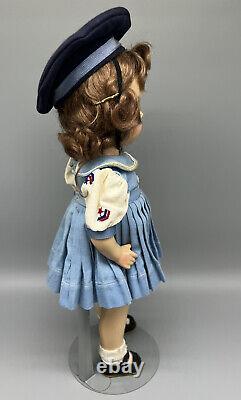Vintage Madame Alexander Jeannie Walker 13 IN Composition Doll Blue Dress