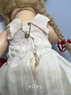 Vintage Madame Alexander McGuffey Ana 13 IN Composition Doll Tagged Dress
