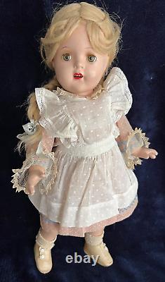 Vintage Madame Alexander McGuffy Anna Doll Composition 16 IN Tag Costume 1930's