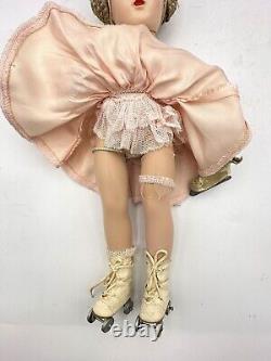 Vintage Madame Alexander Roller Skating Doll In Very Good Condition Aged Dress