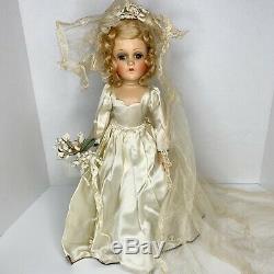 Vintage Madame Alexander Wendy Bride Doll Composition Tagged All Original 19