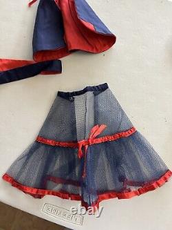 Vintage Navy & Red Dress & Cape & Petticoat for Madame Alexander Cissy Doll