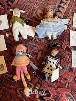 Vtg 90s Madame Alexander Alice in Wonderland Dolls Cheshire Cat Rabbit Knave Lot