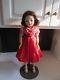 Vtg Madame Alexander Cissy Doll in Red Pinafore w Red & White Striped Blouse