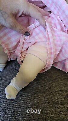 Working! 1965 Madame Alexander Puddin Baby Doll Blonde Pink Dress 20