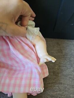 Working! 1965 Madame Alexander Puddin Baby Doll Blonde Pink Dress 20